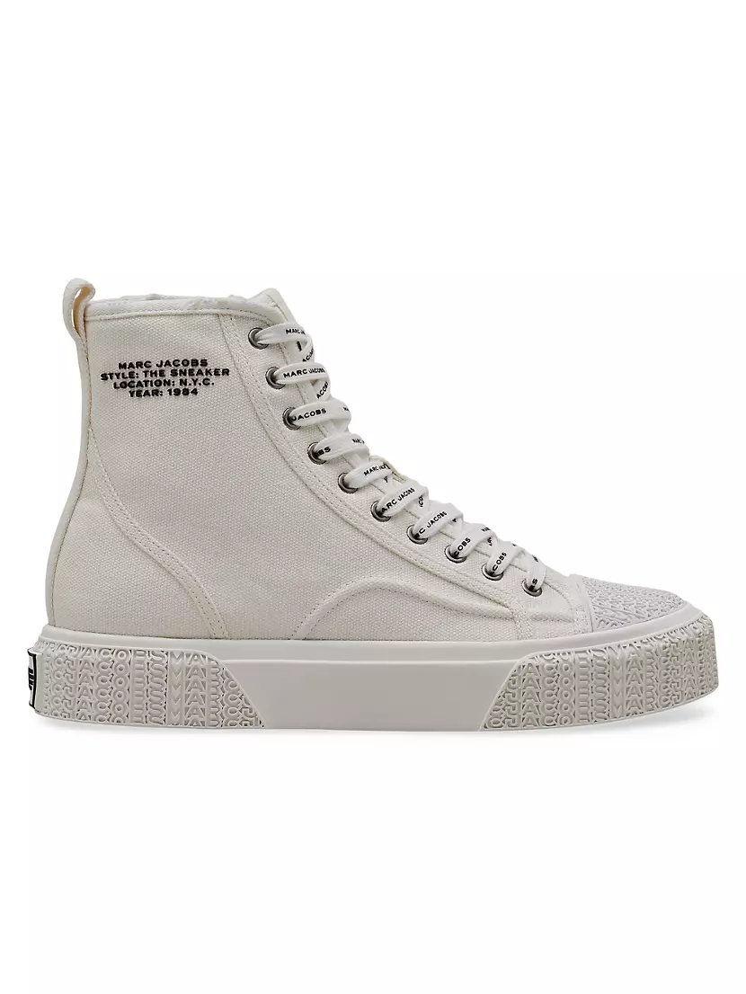 Кроссовки из канваса Marc Jacobs High Top с толстой резиновой подошвой и круглым носком Marc Jacobs