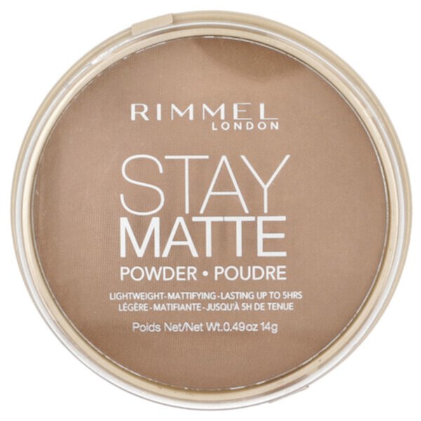 Stay Matte, Lightweight-Mattifying Powder, 016 Deep Beige, 0.49 oz (14 g) Rimmel London