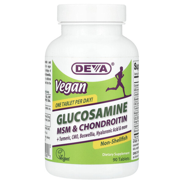 Vegan Glucosamine MSM & Chondroitin, 90 Tablets (Таблетки) Deva