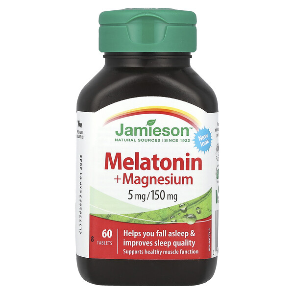 Melatonin + Magnesium, 60 Tablets (Таблетки) Jamieson Vitamins