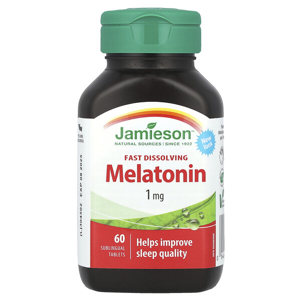 Melatonin, Fast Dissolving, 1 mg, 60  Sublingual Tablets (Сублингвальные таблетки (для рассасывания под языком)) Jamieson Vitamins