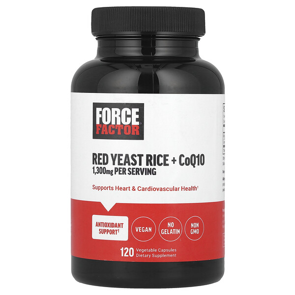 Red Yeast Rice + CoQ10, 120 Vegetable Capsules (Растительные капсулы) Force Factor