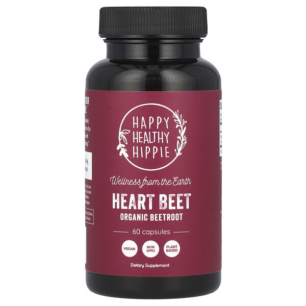 Heart Beet, Organic Beetroot, 60 Capsules (Капсулы) Happy Healthy Hippie