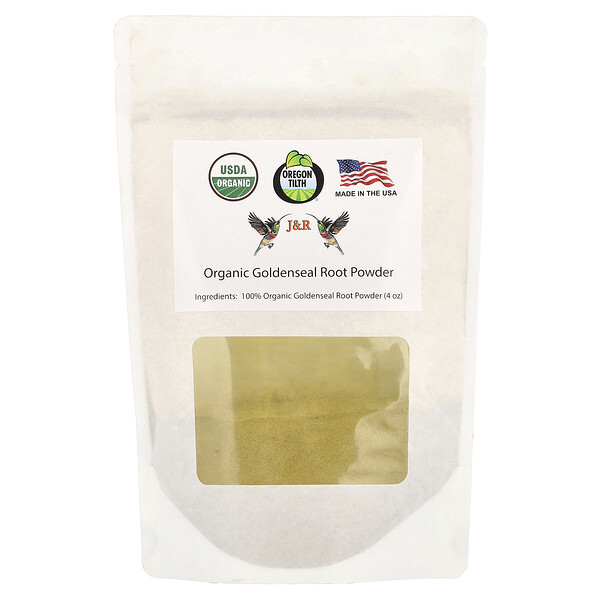 Organic Goldenseal Root Powder (Порошок), 4 oz (Унции) J&R Port Trading