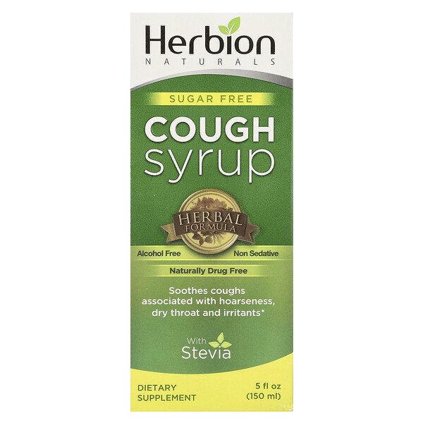 Sugar Free Cough Syrup with Stevia, Alcohol Free , 5 fl oz (Жидкие унции) (150 ml) Herbion