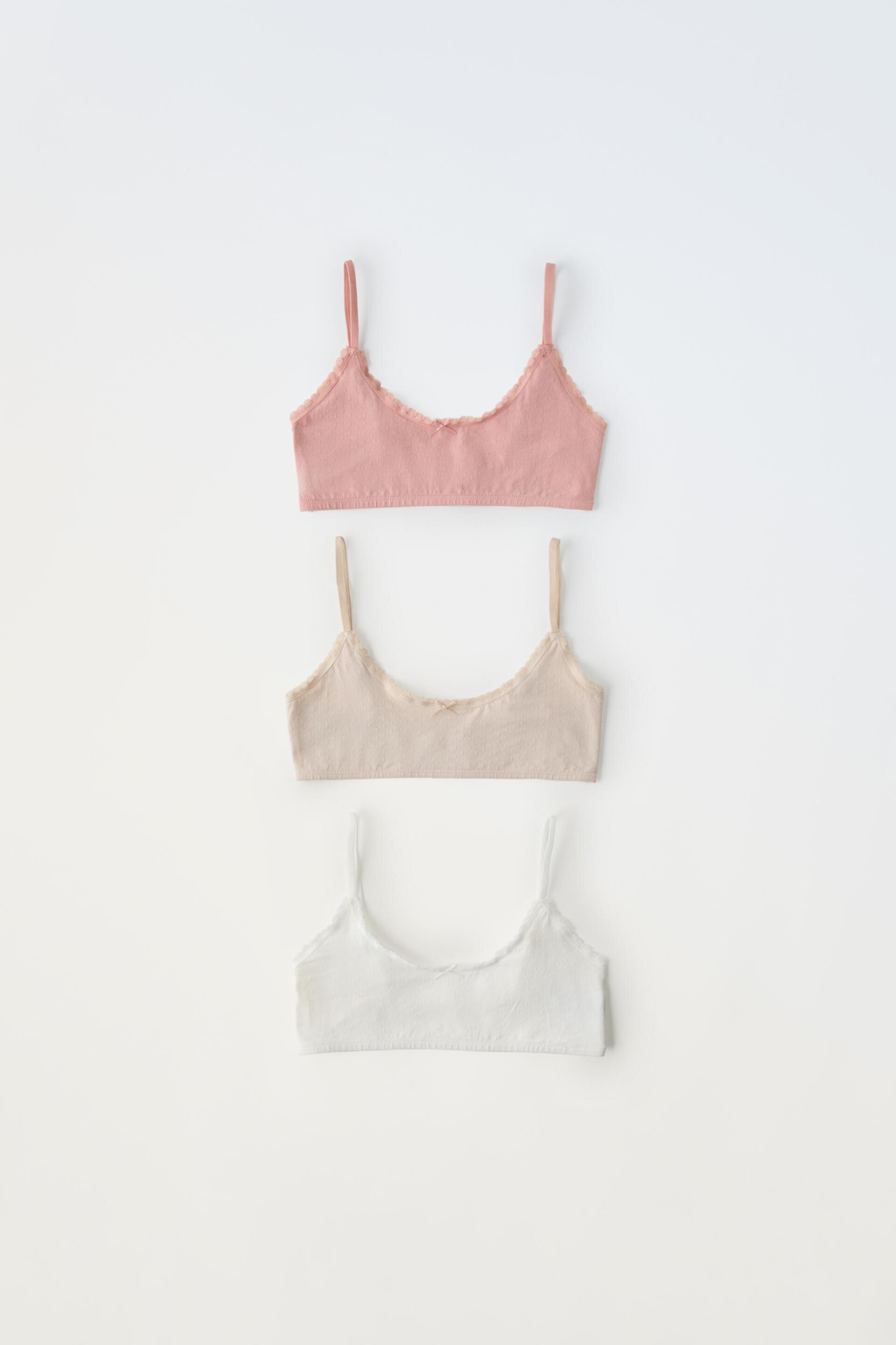 9-14 YEARS/ THREE-PACK OF TEXTURED BRALETTES ZARA