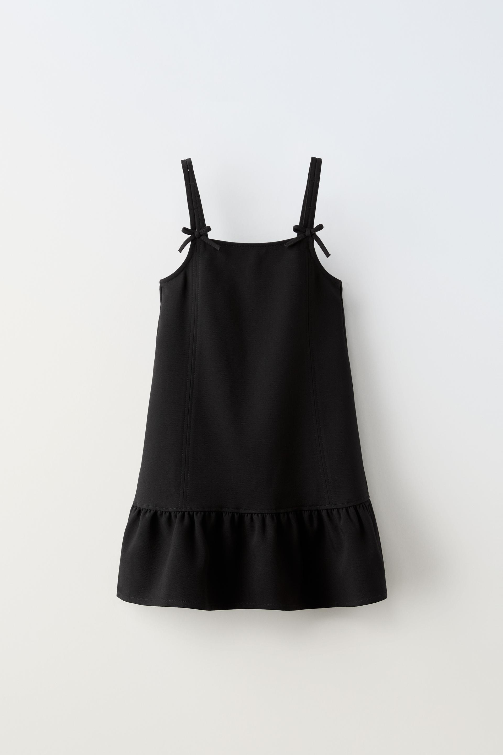 BOW TRIM PINAFORE DRESS ZARA