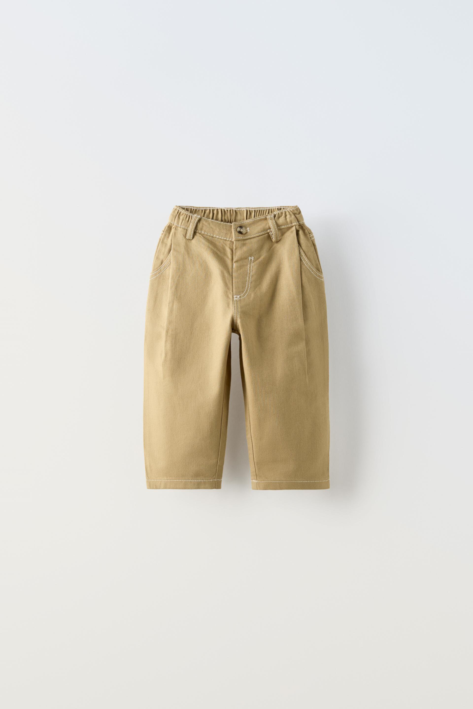 PLEATED PANTS WITH TOPSTITCHING ZARA