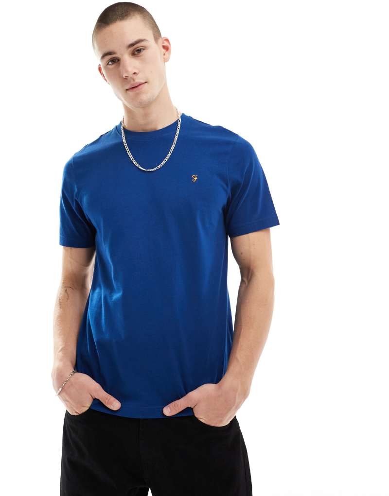 Farah Danny cotton t-shirt in blue Farah