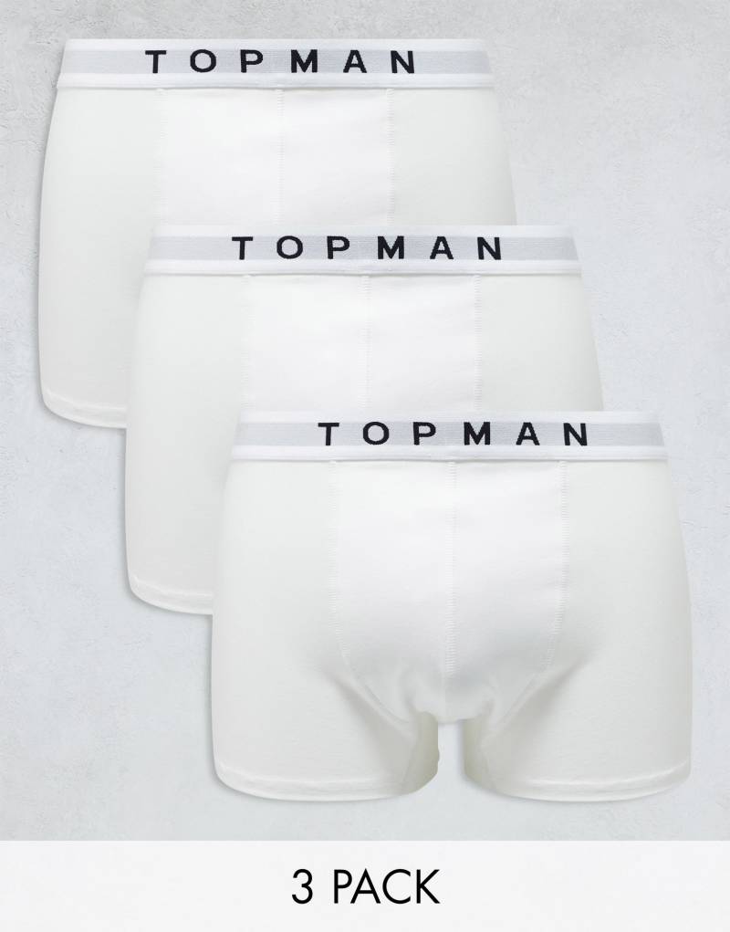 Мужские Боксеры TOPMAN 3-pack белые с белыми резинками TOPMAN