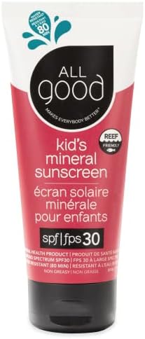 Легкий водостойкий детский солнцезащитный крем с оксидом цинка SPF 30, 85 г All Good Makes Everything Better