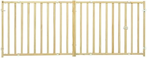 Midwest Home for Pets Extra-Wide Wooden Dog Gate, 24" High Pet Gate Expands from 50" - 94" inches, Natural Wood MidWest Homes For Pets