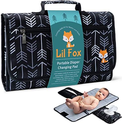 Portable Changing Pad - Waterproof Travel Baby Diaper Changing Pad, Mat Foldable, Wipes Pocket, Gifts Lil Fox