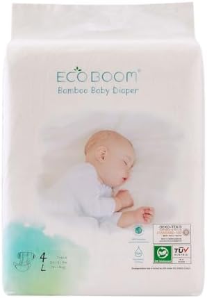 ECO BOOM Diapers, Viscose from Bamboo Diapers, Natural Soft Disposable Nappies for Infant, Size 0 Suitable for up to 7 lbs (Newborn - 34 Count) Eco boom