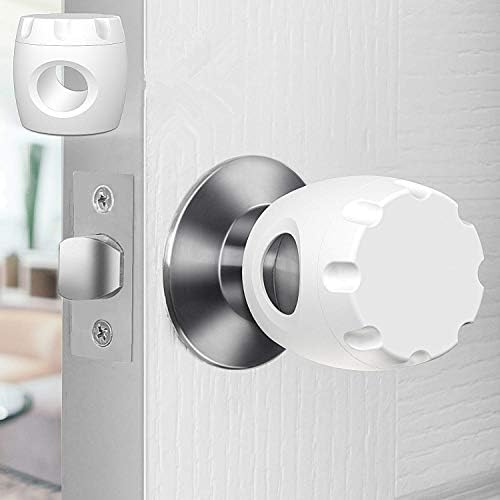 Door Knob Safety Cover, 4 Pack Baby Safety Door Handle Cover, Screw Thread Design, Reusable, Reliable Solution to Prevent Kids from Popping Off The Covers Uxoz