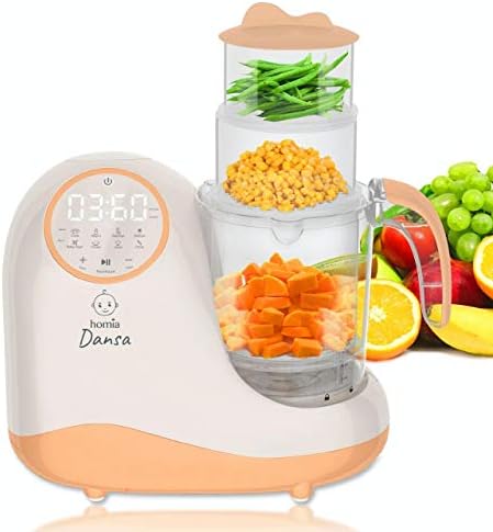 Baby Food Maker Chopper Grinder - Mills and Steamer 8 in 1 Processor for Toddlers - Steam, Blend, Chop, Disinfect, Clean, 20 Oz Tritan Stirring Cup, Touch Control Panel, Auto Shut-Off, 110V Only Homia