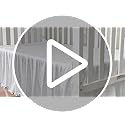 Crib Bed Skirt 28” x 52” with 14” Drop Pleated Dust Ruffle for Baby Boys Girls Elastic Adjustable Fit Toddler Bedskirt Easy On/Off Soft Nursery Standard Crib Bedding Skirts Solid White Crib Skirt Biloban