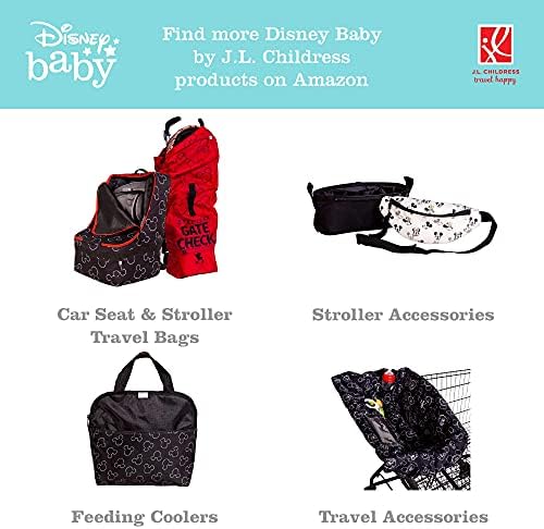 Переносной коврик для пеленания J.L. Childress Full Body - Disney Travel Essential - Пухлый, Водонепроницаемый, Складной - Экстра-Большой 19" x 30" - Микки Маус Черный J.L. Childress