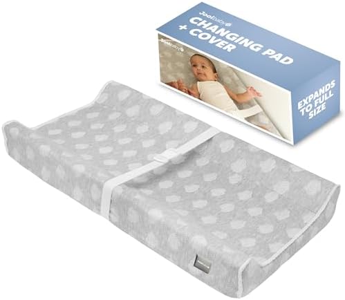 Jool Baby Changing Pad - Contoured, Waterproof & Non-Slip, includes a Cozy, Breathable, & Washable Cover (Gray) Jool Baby Products