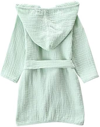 Organic Cotton Toddler Bathrobe, Soft and Breathable Robe for Kid, Boy& Girl Hooded Towel TADO MUSLIN