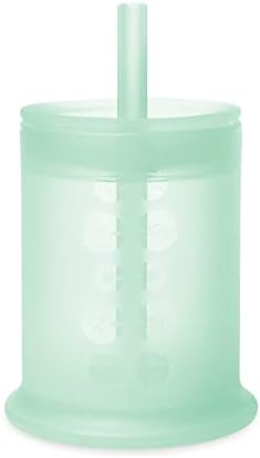 Olababy Silicone Training Cup with Straw Lid | Babies Water Drinking Cup | 6+ Mo Infant To 12-18 Months Toddler | Sippy Cup For Kids & Smoothie Cup | Baby Led Weaning (Mint, 5 oz) Olababy