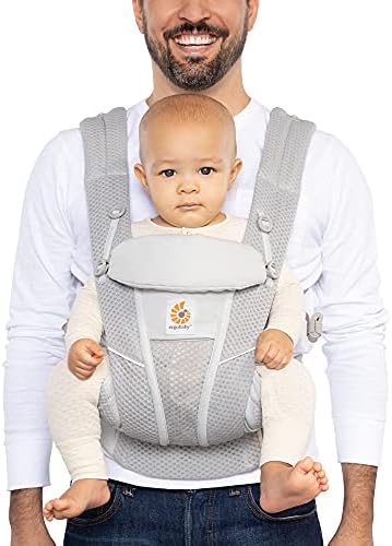 Ergobaby All Carry Positions Breathable Mesh Baby Carrier with Enhanced Lumbar Support & Airflow (7-45 Lb), Omni Breeze, Graphite Grey Ergobaby