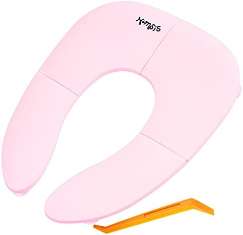 Portable Potty Seat for Toddler Travel: Folding Toilet Seat Cover for Kids Foldable Compact Child Public Toilet Attachment with Non Slip Suction Cup - Fold and Go Traveling Toilet Insert for Toddlers Homsis