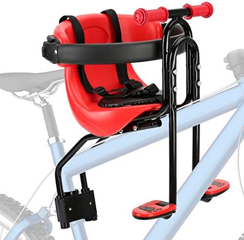 Baby Bike Seat, Front Mount Kids Bike seat for Toddler with Safety Belt and Handrail, Compatilble with Adult Bike FORTOP