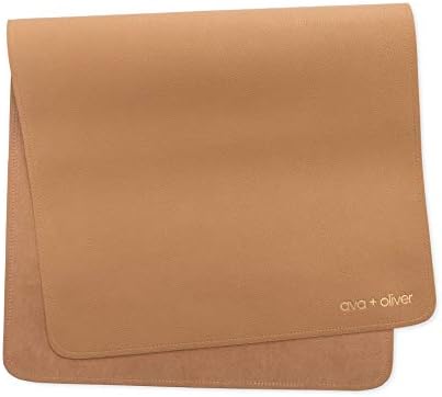 Vegan Leather Baby Changing Mat - Multipurpose Portable Wipeable Diaper Pad - Foldable for Travel (16 x 30 in) (Grey) AVA + OLIVER