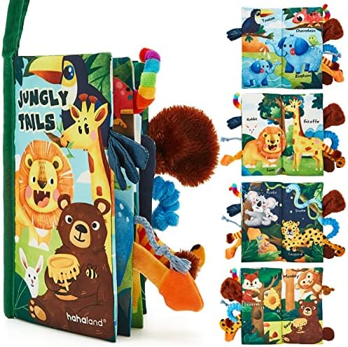 Baby Books 0-6 Months,Infant Tummy Time Toys High Contrast Sensory Baby Toys 6 to 12 Months Touch Feel Book Gift Christmas Stocking Stuffers for Boys Girls 0-3 Months Book Early Learning Stroller Toy Hahaland