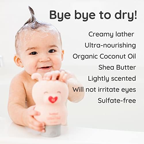 Bubbsi Creamy Coconut Oil Baby Shampoo & Wash | Light Natural Scent | Won't irritate eyes | Organic Coconut Oil + Shea | Gentle, Sulfate-free, Nourishing | Cradle Cap, Eczema (Refill Size, 32oz) Bubbsi