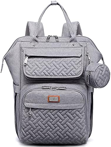 BabbleRoo Diaper Bag Backpack, Multifunction Nappy Changing Bag with Changing Pad, Stroller Straps & Pacifier Case, Unisex Stylish Travel Back Pack for Moms & Dads – Apricot & Black BabbleRoo