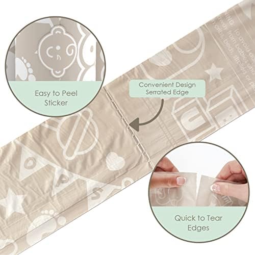 NEW 100% Compostable PLANT-BASED Disposable Diaper Bags (90 BAGS TOTAL) | Biodegradeable Baby Poop Bags (6 Refill Rolls 9x13") | Leak Proof Diaper Trash Bags on the Go | Eco-Friendly Dirty Diaper Bags Moodie