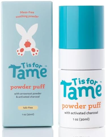 T is for Tame - Baby Powder Mist, Natural Ingredients, Talc-Free Spray with Arrowroot & Charcoal, Mess-Free Application, Vegan & Cruelty-Free, Travel Friendly Size T is for Tame