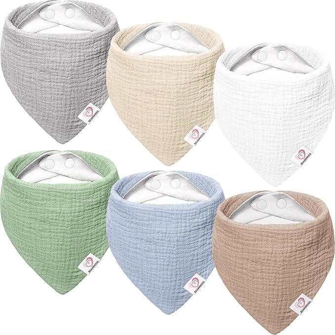 Слюнявчик Bearmoss Muslin Baby Bibs 6 Pack 100% Cotton Bearmoss