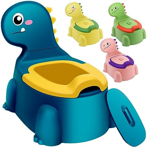 Potty Seat potty Training Chair Baby Toddler Boys Girls Toddler Dinosaur Potty Comfortable children 1-6 years old Baby toilet Toddler Animal potty seat with lid back potty trainer (Pink) Unseki