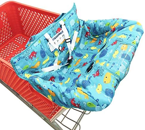 Portable 2-in-1 Grocery Cart Seat Cover and Baby Highchair Cover (Red Polk Dot) Hivvi