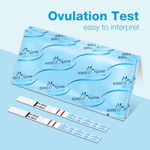 Easy@Home Ovulation Test Strips: 50 Ovulation Predictor kit with 50 Urine Cups | Accurate Fertility Tests for Women with Premom Tracker APP I 50 LH + 50 Urine Cups Easy@Home