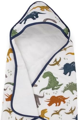 Little Unicorn Premium Muslin & Terry Hooded Towel, 30x30 (Pressed Petals) Little Unicorn