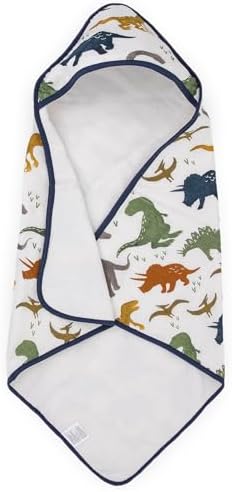 Little Unicorn Premium Muslin & Terry Hooded Towel, 30x30 (Pressed Petals) Little Unicorn