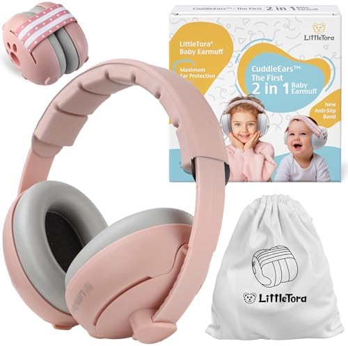 'CuddleEars' 2 in 1 Baby Ear Muff - Noise Canceling Infant Toddler Headphone Hearing Protection Earmuff for Plane LittleTora