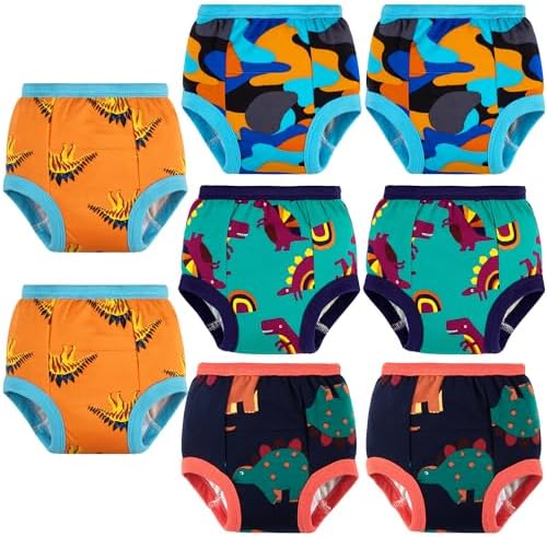 BIG ELEPHANT 8-Pack Toddler Potty Training Pants, Cotton Toilet Training Underwear for Boys and Girls12 Months - 5 Years BIG ELEPHANT