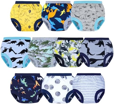 BIG ELEPHANT Potty Training Underwear - 10 Pack, 100% Cotton Absorbent Unisex Toddler Pee Pants for Boys Girls BIG ELEPHANT