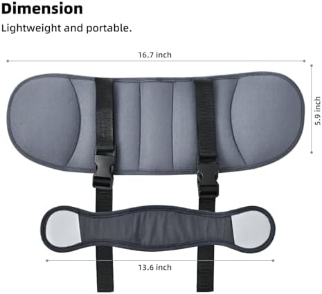 Kids Car Seat Head Support Band, Adjustable Child Carseat Head Holder Head Strap, Safety Car Seat Neck Relief Strap, Breathable Head Neck Pillow Support – Baby Travel Accessories (Dark Grey) StoHua