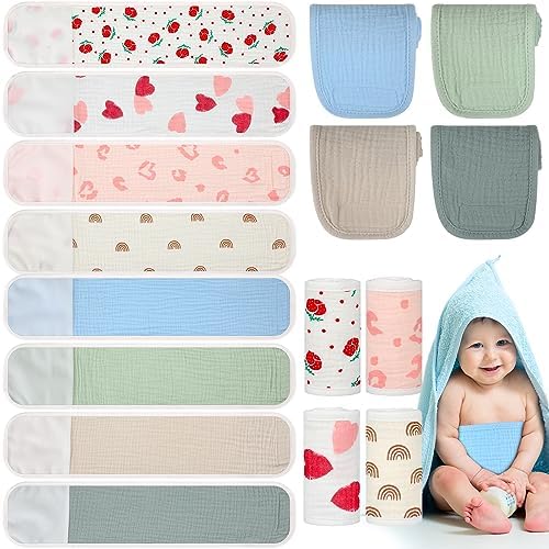 Vabean 8 Pcs Baby Infant Umbilical Cord Comfort Adjustable Cotton Belly Band for Protection, Baby Gifts for 0 To12 Months (Cute) Vabean