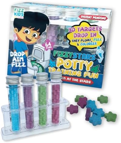 Potty Training with Aiming Pee Targets Turns Bubbling Coloring Targets - Fun Urinal Learning Kit for Toddlers/Boys - Funny and Engaging Newest Idea FIZZY STARS