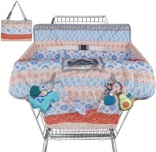 Shopping Cart Cover for Baby High Chair Cover Grocery Cart Cover for Baby Girl Boy Toddler Colorful Bohemian Portable Shopping Cart Cover with Safety Harness Wruzbxcn