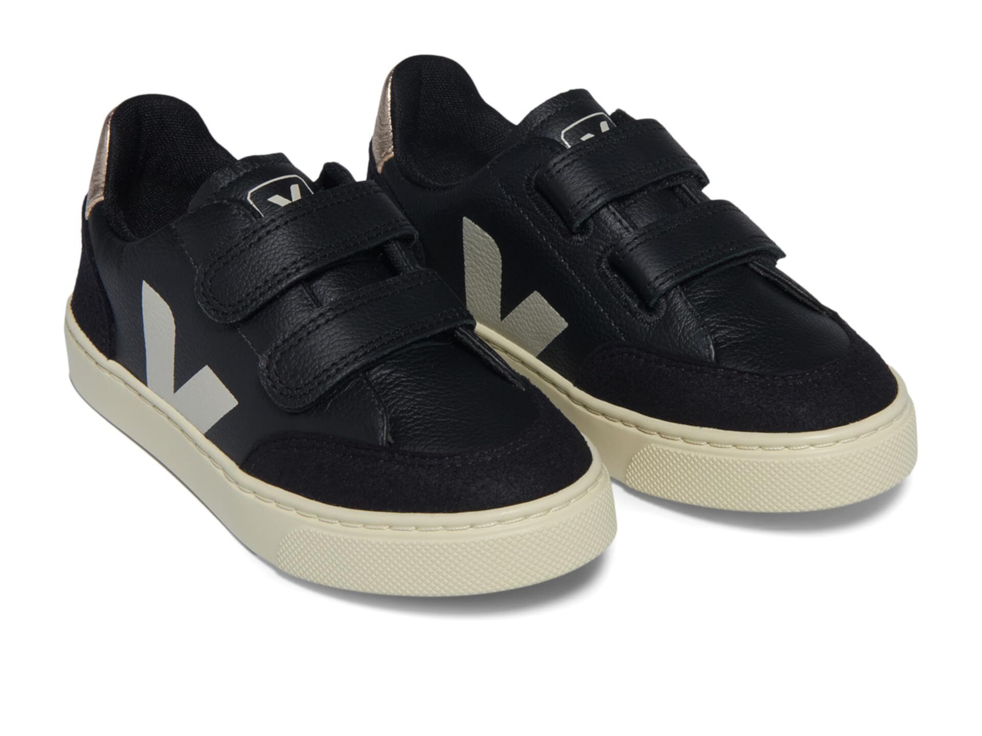 Детские кроссовки VEJA Small V-12 из кожи без хрома и легкие Veja