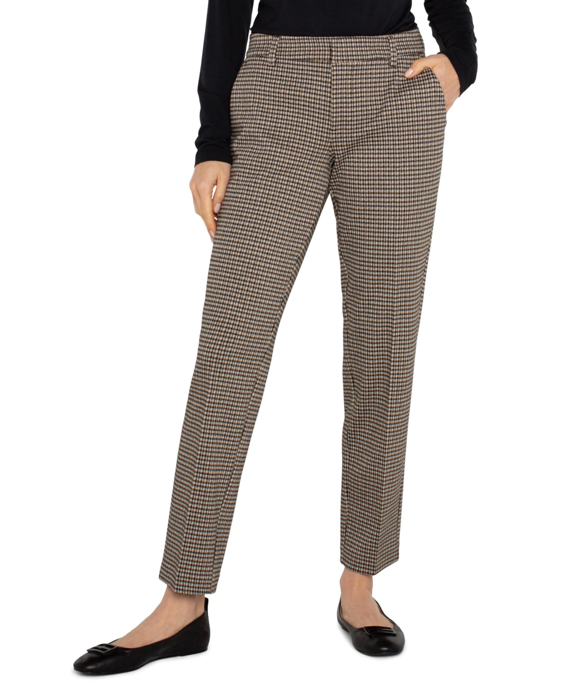 Женские Повседневные брюки Liverpool Los Angeles Kelsey Mid-Rise Trouser Check Plaid Knit Liverpool Los Angeles