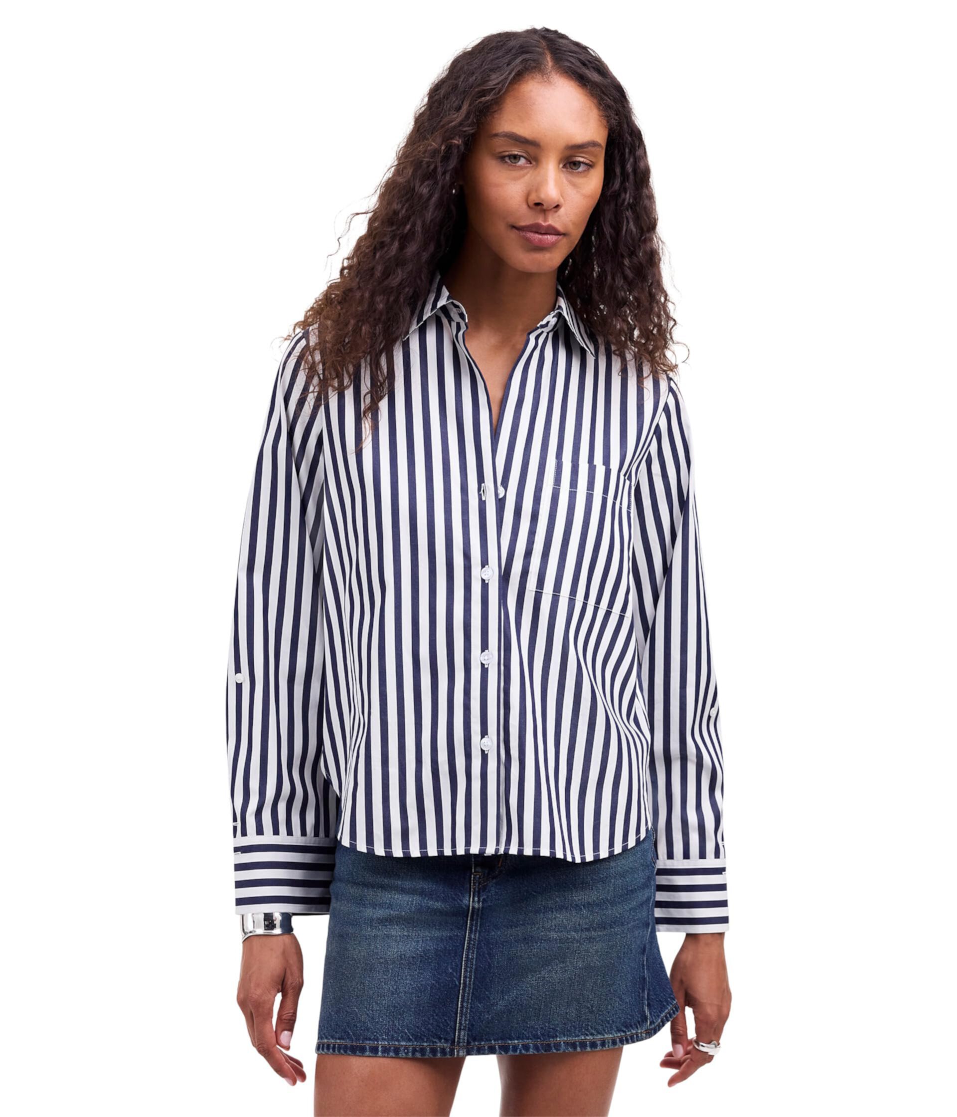 Женская Повседневная рубашка Madewell Y-Neck Stripe Madewell